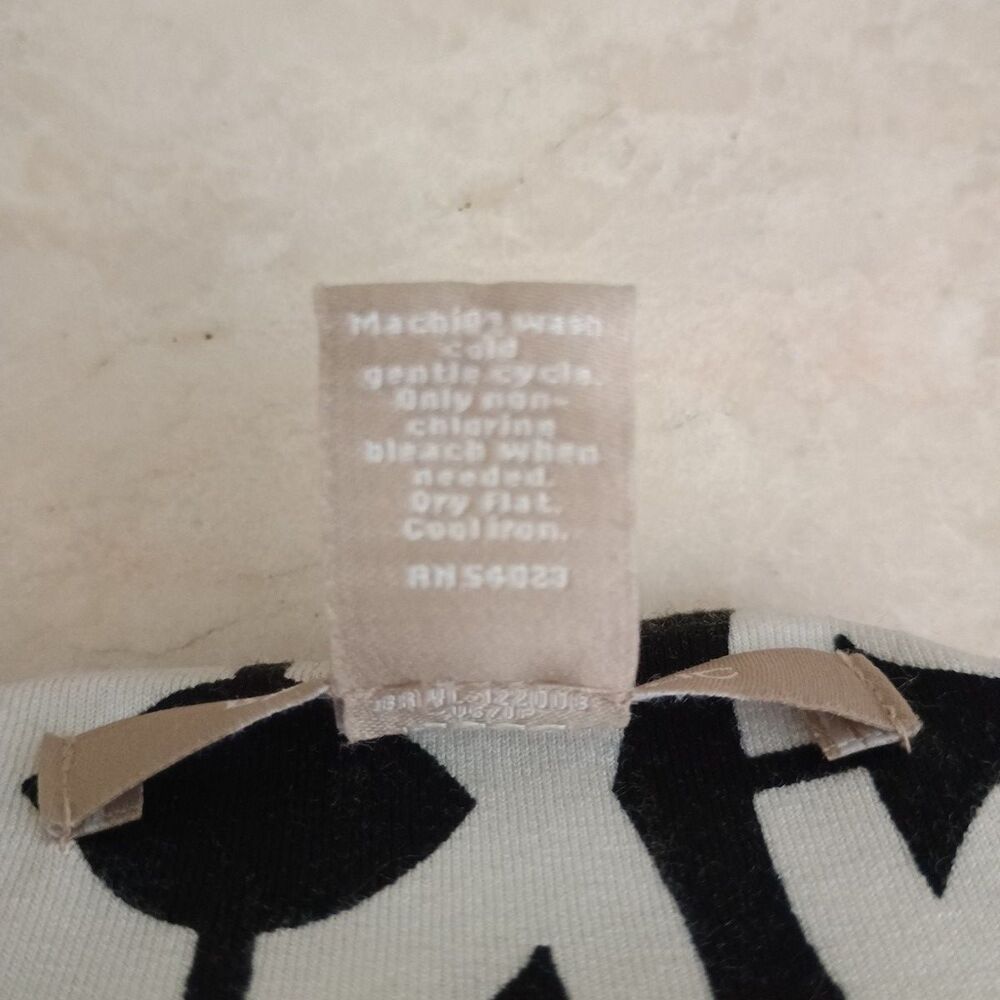 BANANA REPUBLIC Wrap Dress Womens Size M Black White Geometric Long Sleeve - Picture 9 of 9
